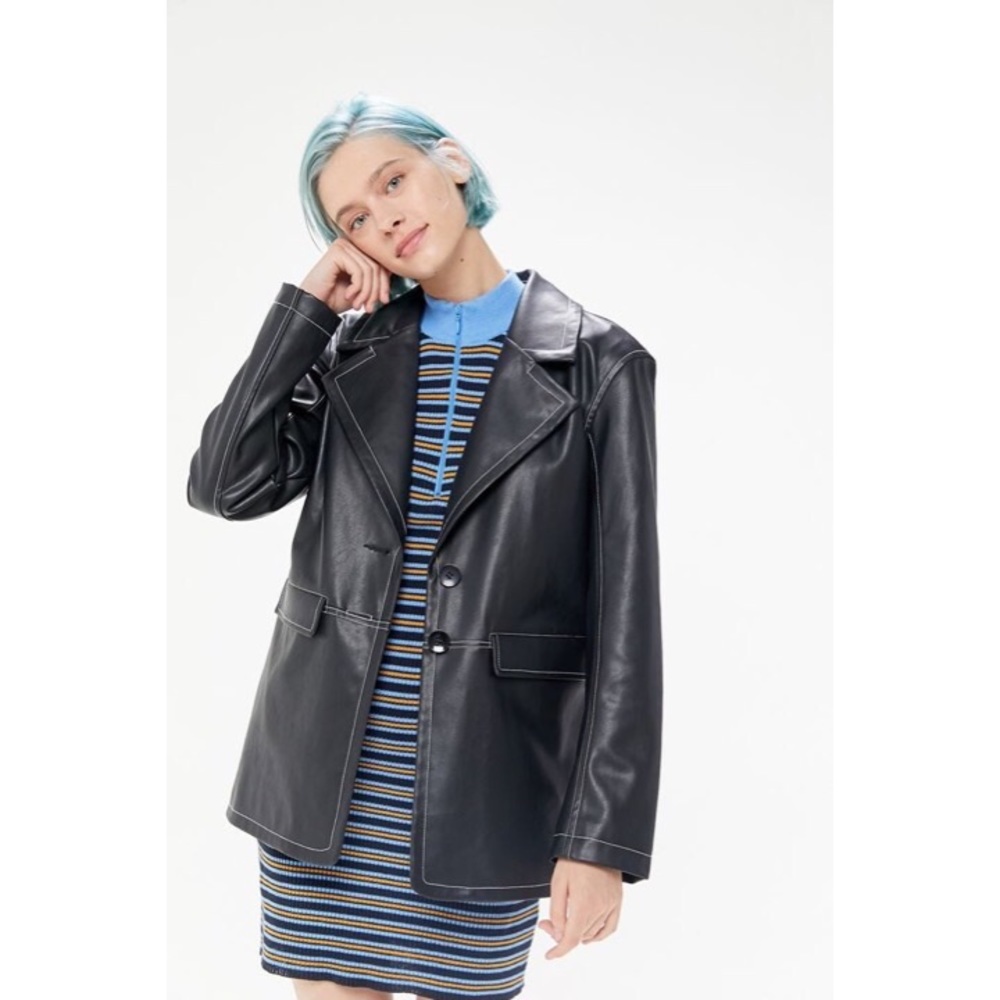 Urban Outfitters Leather Button-Front Blazer
